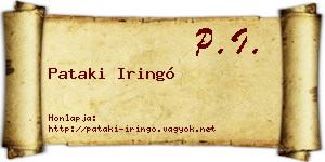 Pataki Iringó névjegykártya
